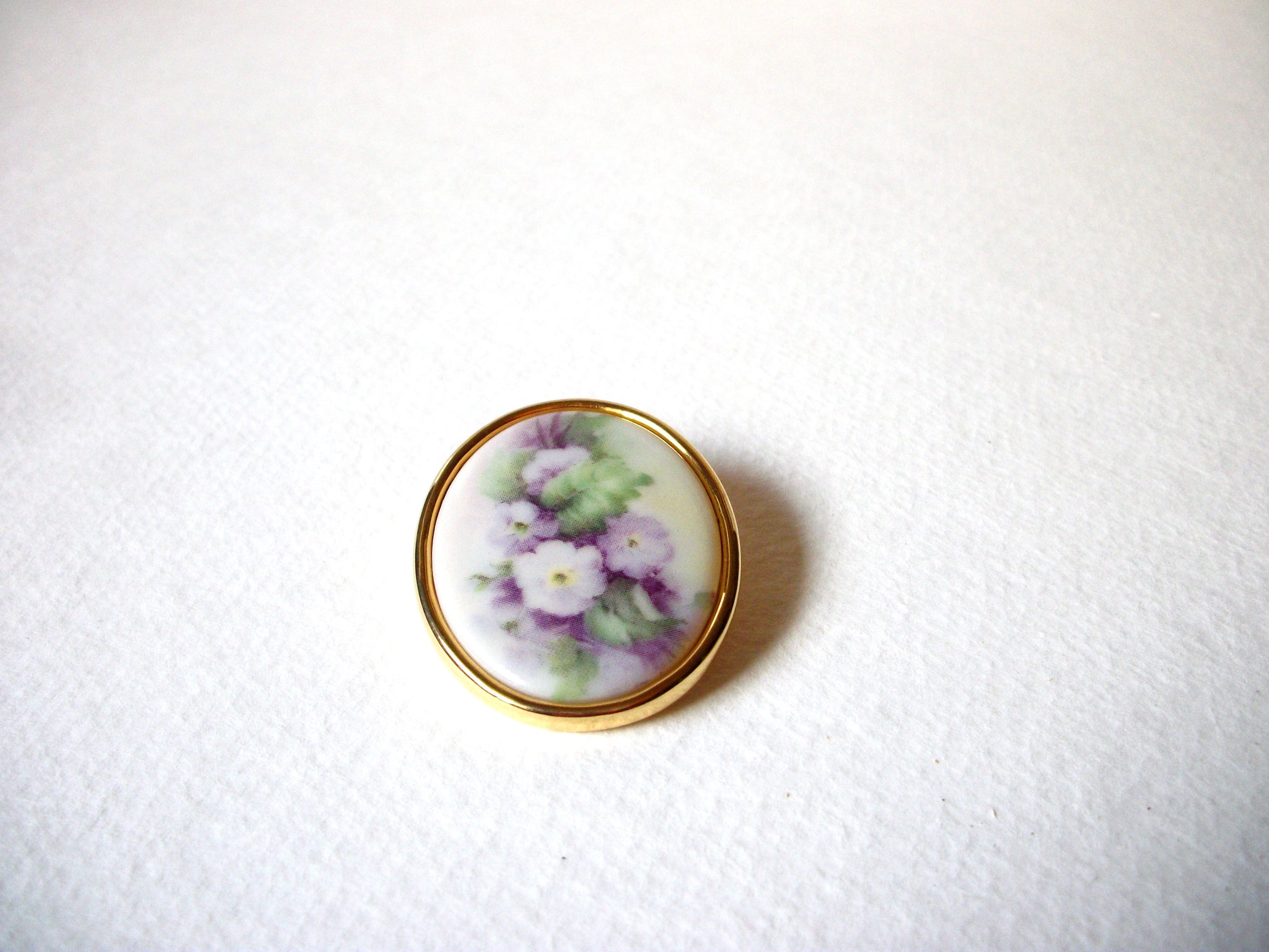 Glass Floral Gold Tone Brooch 71218T