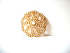 Vintage Gold Tone Pinwheel Pearls Brooch Pin 71218T