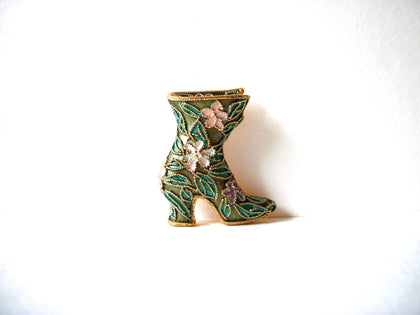 Vintage CLOISONNE Shoe Brooch 71218T
