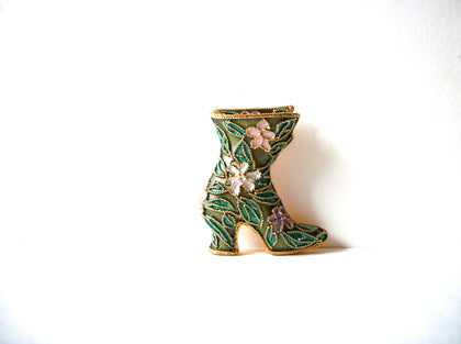 Vintage CLOISONNE Shoe Brooch 71218T