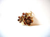 Vintage Thick Amber Tone Glass Floral Brooch Pin 71218T
