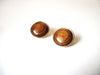 Vintage PARKLANE Marbleized Brown Gold Clip On Earrings 71218T