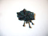 Vintage Larger Peacock Glass Beads Fabric Pin 71218T