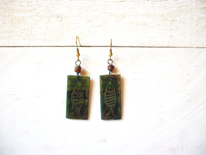 Ethnic African Vintage Bone Earrings 70720