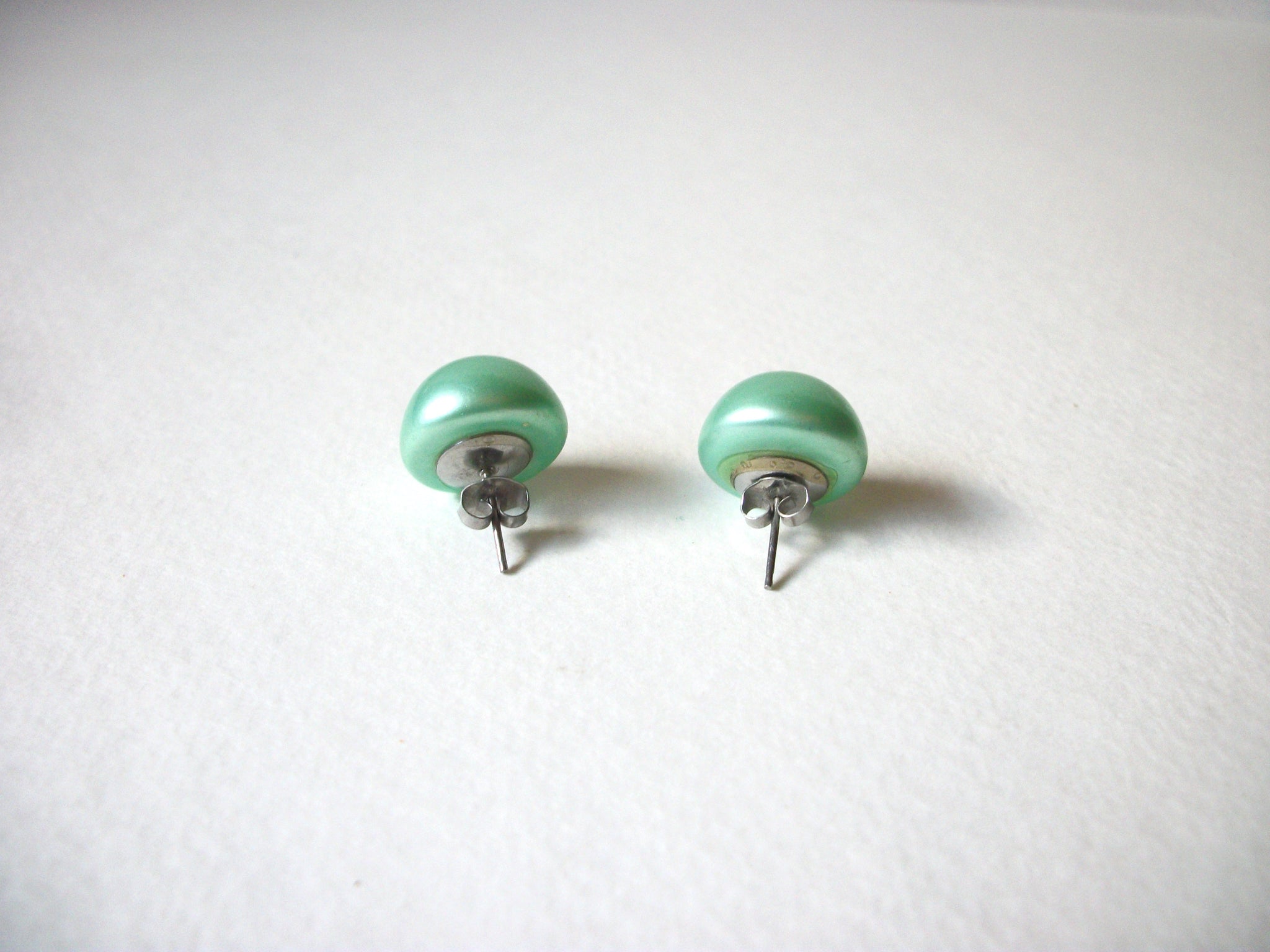 Small Vintage Mint Green Stud Earrings 70720