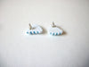 Retro White Blue Earrings 70820