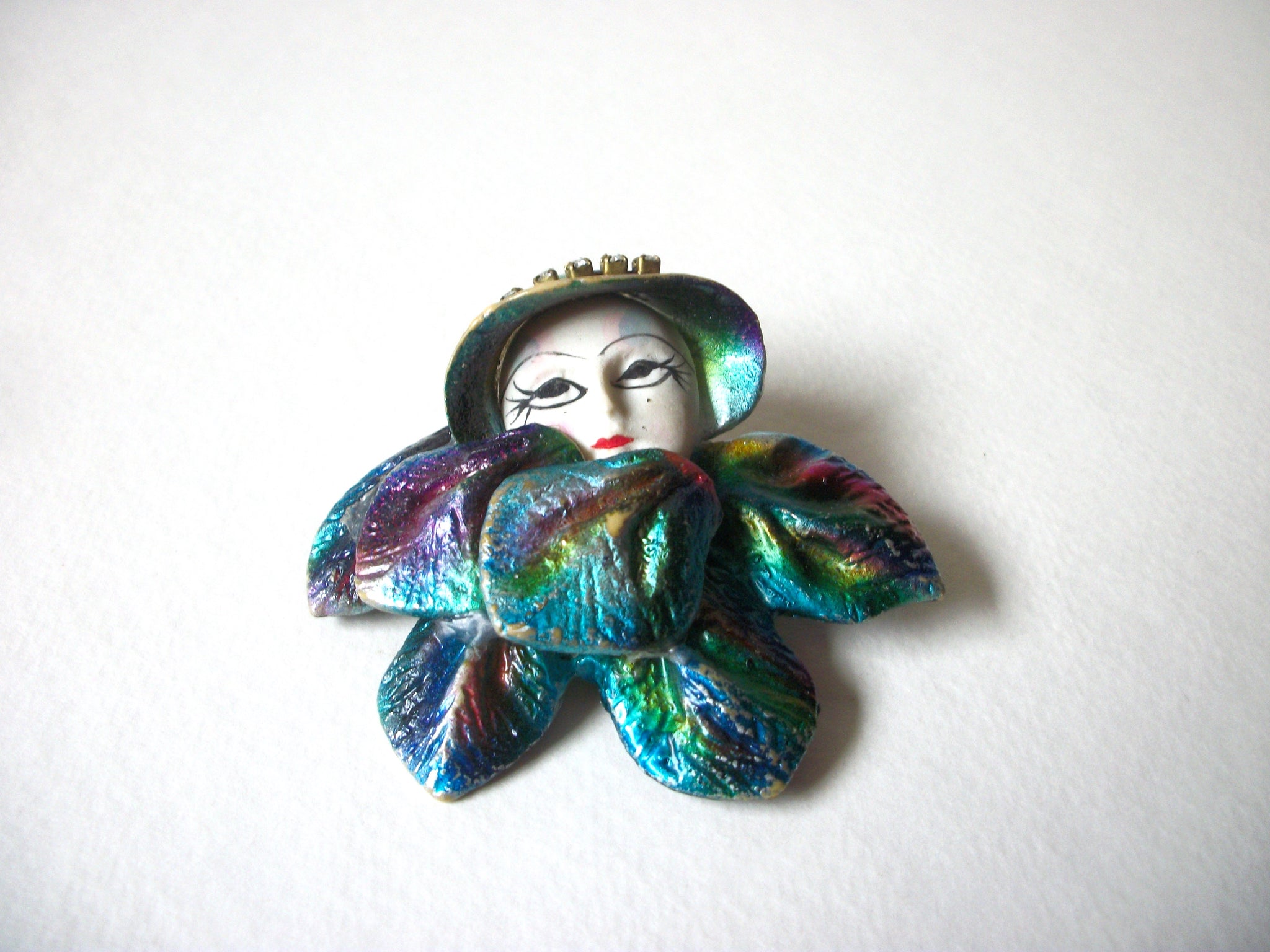 Hand Made Flapper Lady Brooch 70820