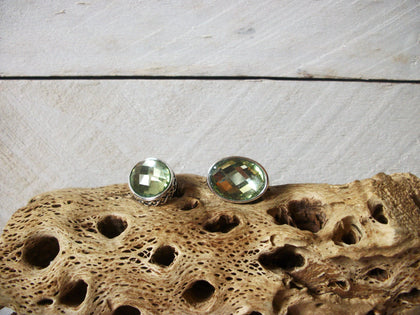 Retro Green Glass Earrings 70920