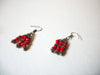 Vintage Bohemian Red Glass Earrings 70920