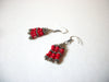 Vintage Bohemian Red Glass Earrings 70920