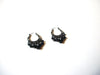 Bohemian Black Glass Hoop Earrings 71020