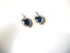 Retro Mystic Night Blue Heart Glass Earrings 71020