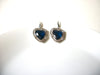 Retro Mystic Night Blue Heart Glass Earrings 71020