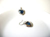 Retro Mystic Night Blue Heart Glass Earrings 71020