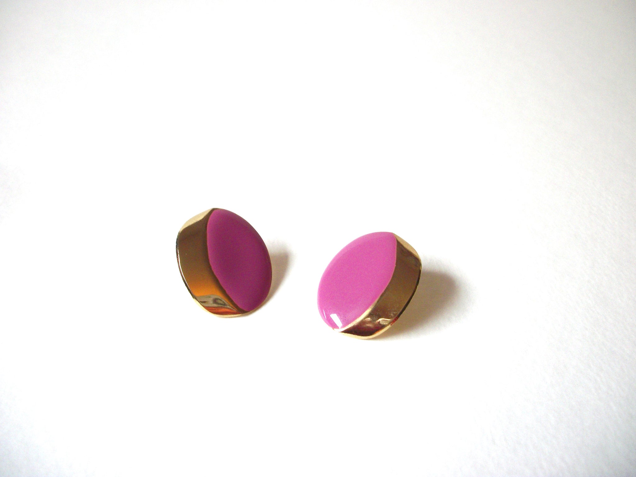 Retro Gold Dark Altrosa Pink Earrings 71020