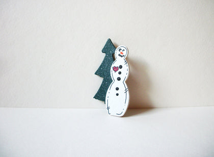 Vintage Snowman Brooch 71020