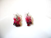 Retro Red Pink Clear Cluster Earrings 101020