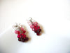 Retro Red Pink Clear Cluster Earrings 101020