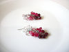 Retro Red Pink Clear Cluster Earrings 101020