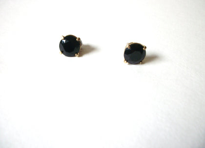 Vintage Black Glass Earrings 71020