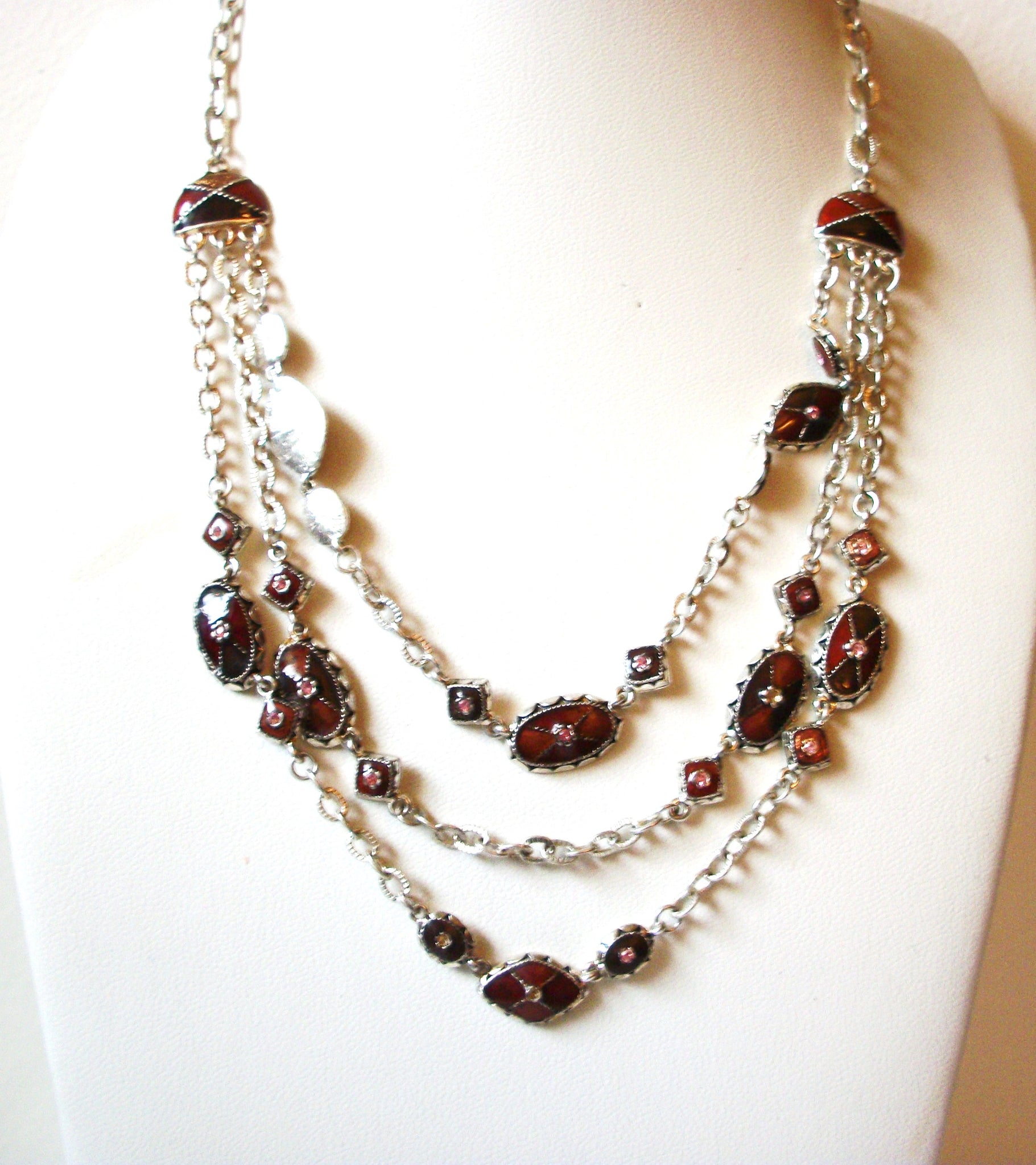 Retro Plum Rhinestone Necklace 101020