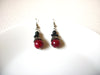 Vintage Red Black Lucite Earrings 101020