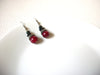 Vintage Red Black Lucite Earrings 101020