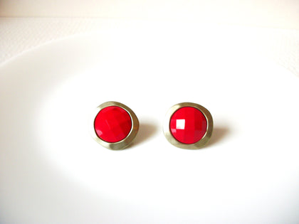 Retro Silver Red Earrings 101020