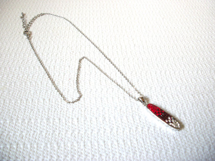 Retro Red Clear Rhinestones Necklace 101020