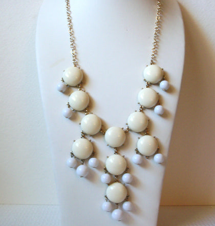 Retro Cream White Bib Necklace 101120