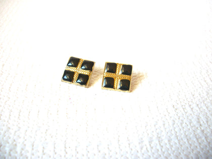 Retro Black Gold Earrings 101120  AS IS