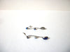 Vintage Rhinestones Blue Mood Beads Earrings 71120