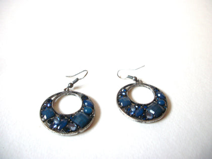 Bohemian Blue Glass Hoop Earrings 71220