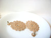 Gold Toned Filigree Rhinestone Earrings 101220