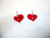 Retro Red Lucite Heart Earrings 101120