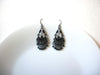 Vintage Black Rhinestones Chandelier Earrings 101120