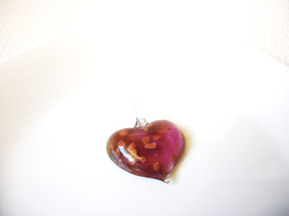 Vintage Plum Murano Glass Heart Pendant 101120