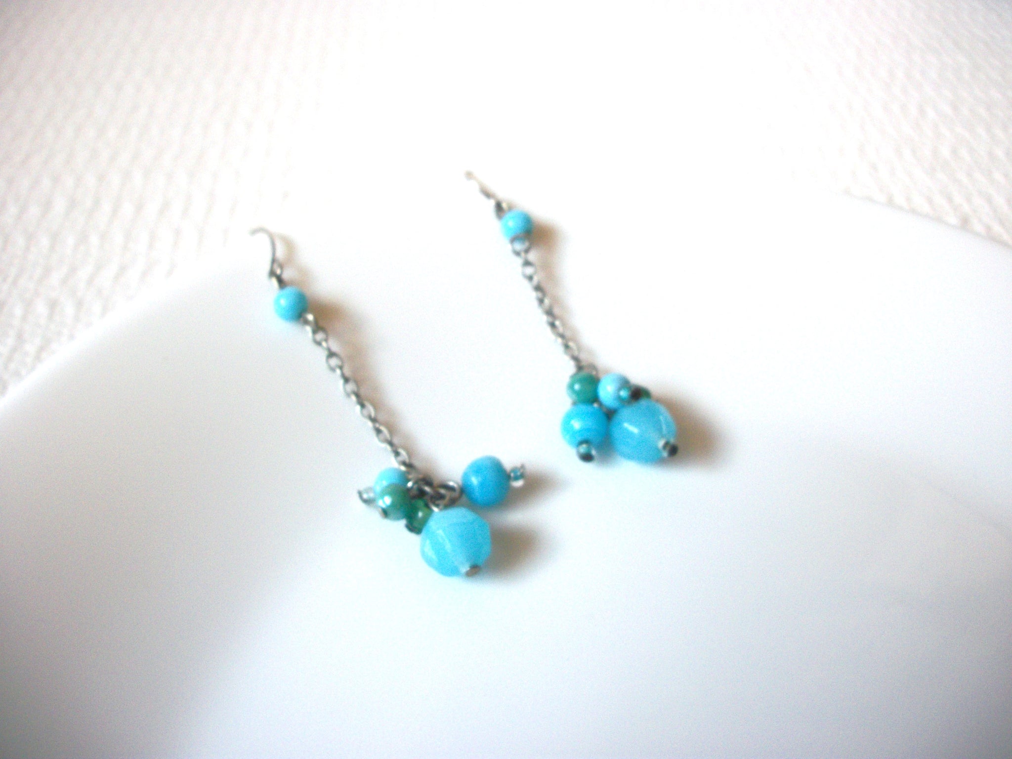 Retro Blue Dangle Earrings 101120