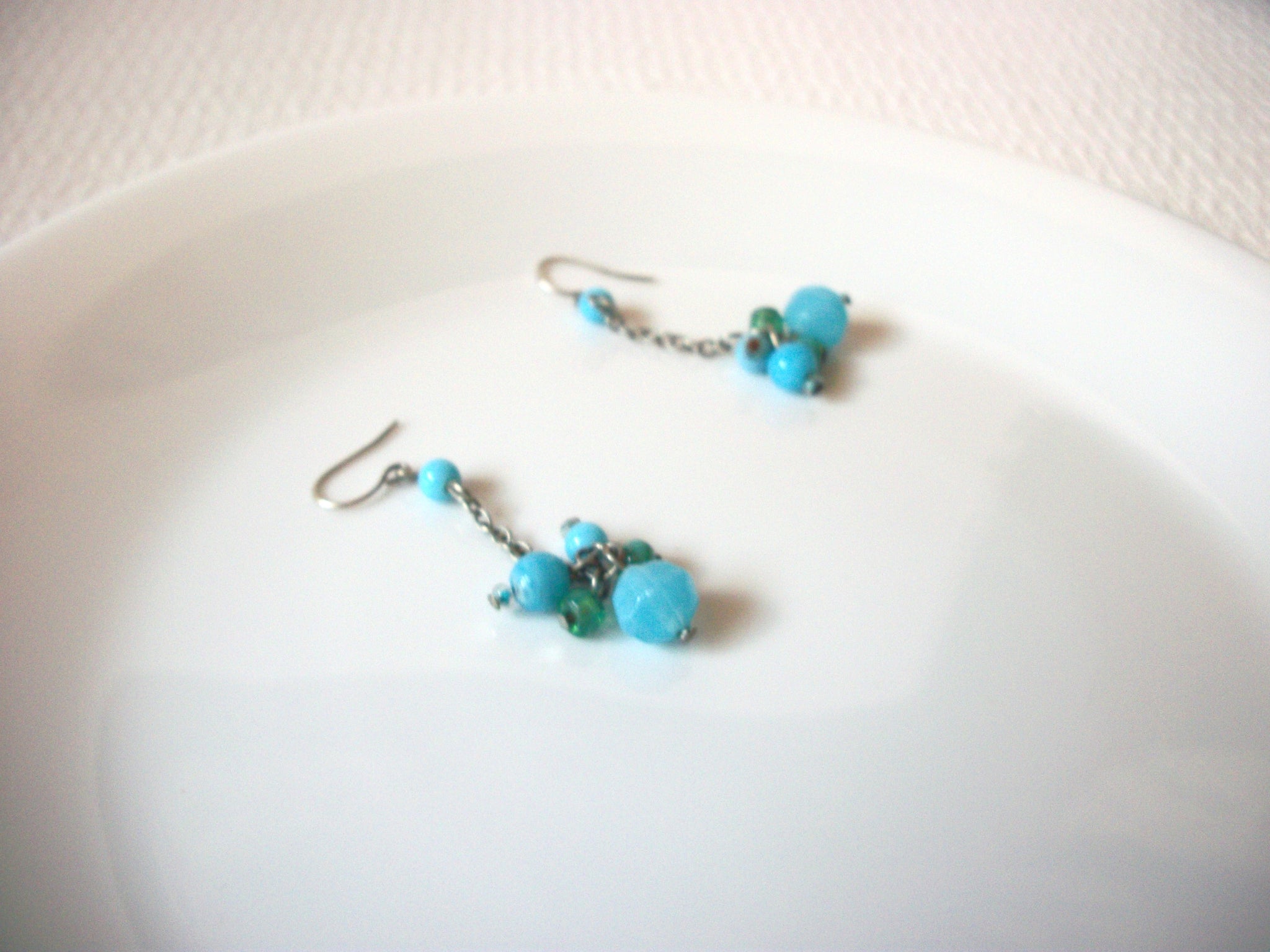 Retro Blue Dangle Earrings 101120