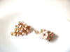 Vintage 1950s Pink Gold Floral Earrings 71320