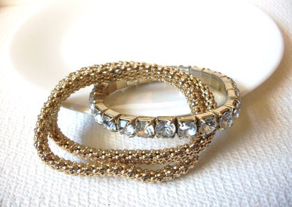Gold Toned Rhinestone Bracelet 101220