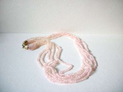 Vintage Pale Pink Glass Necklace 71320