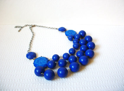 Retro Blue Bib Statement Necklace 101320