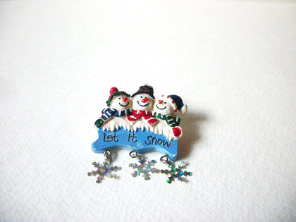 Hand Painted Vintage Snowman Brooch 71320