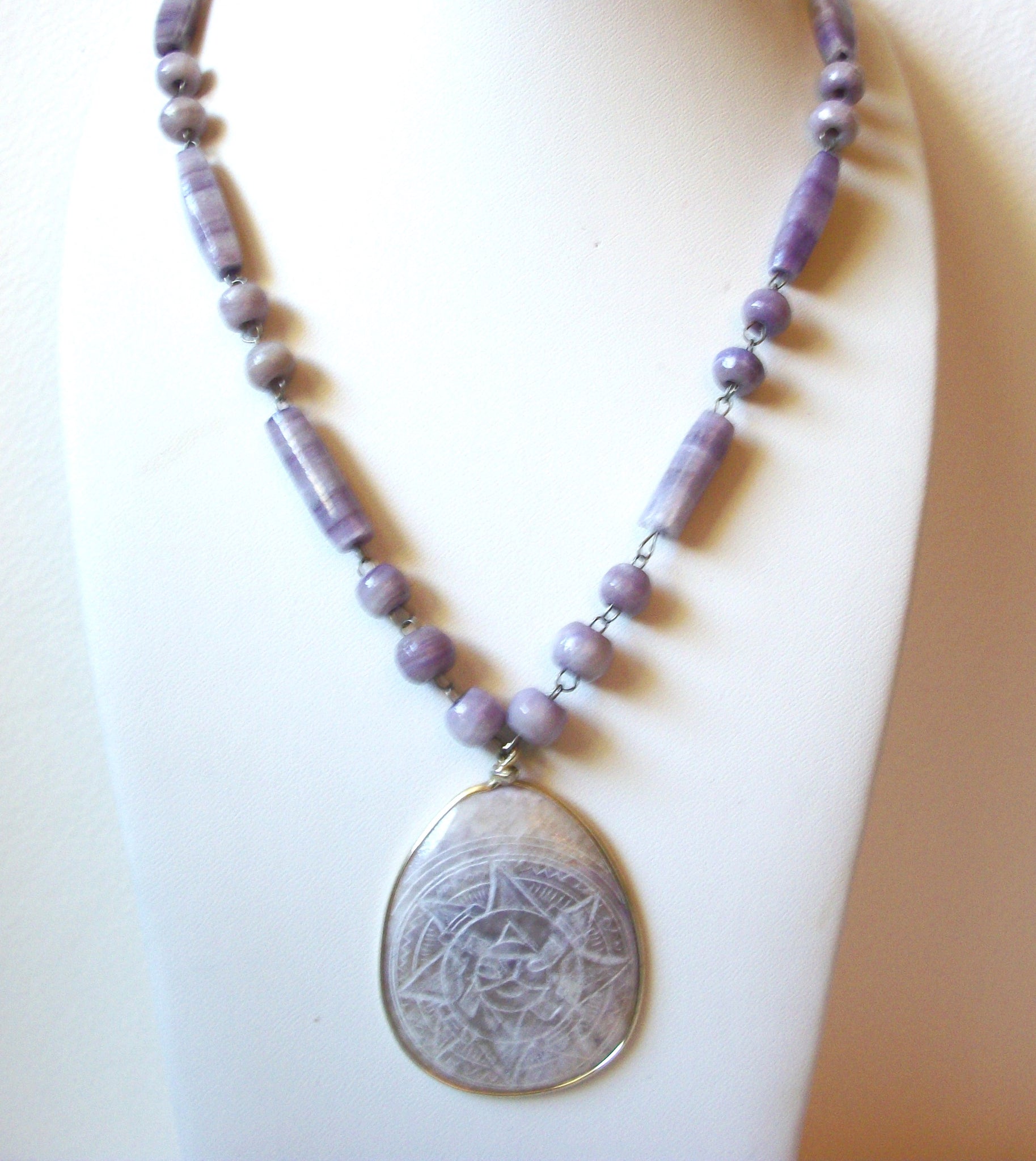 Vintage Lilac JADE Necklace 101320