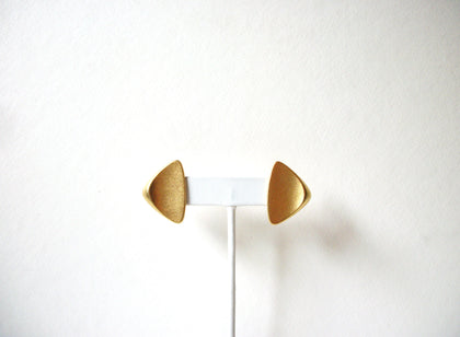 Retro Gold Toned Shield Earrings 71320