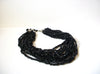 Vintage Chunky Black Glass Necklace 71420