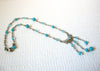 Vintage Blue Rhinestones Necklace 101320