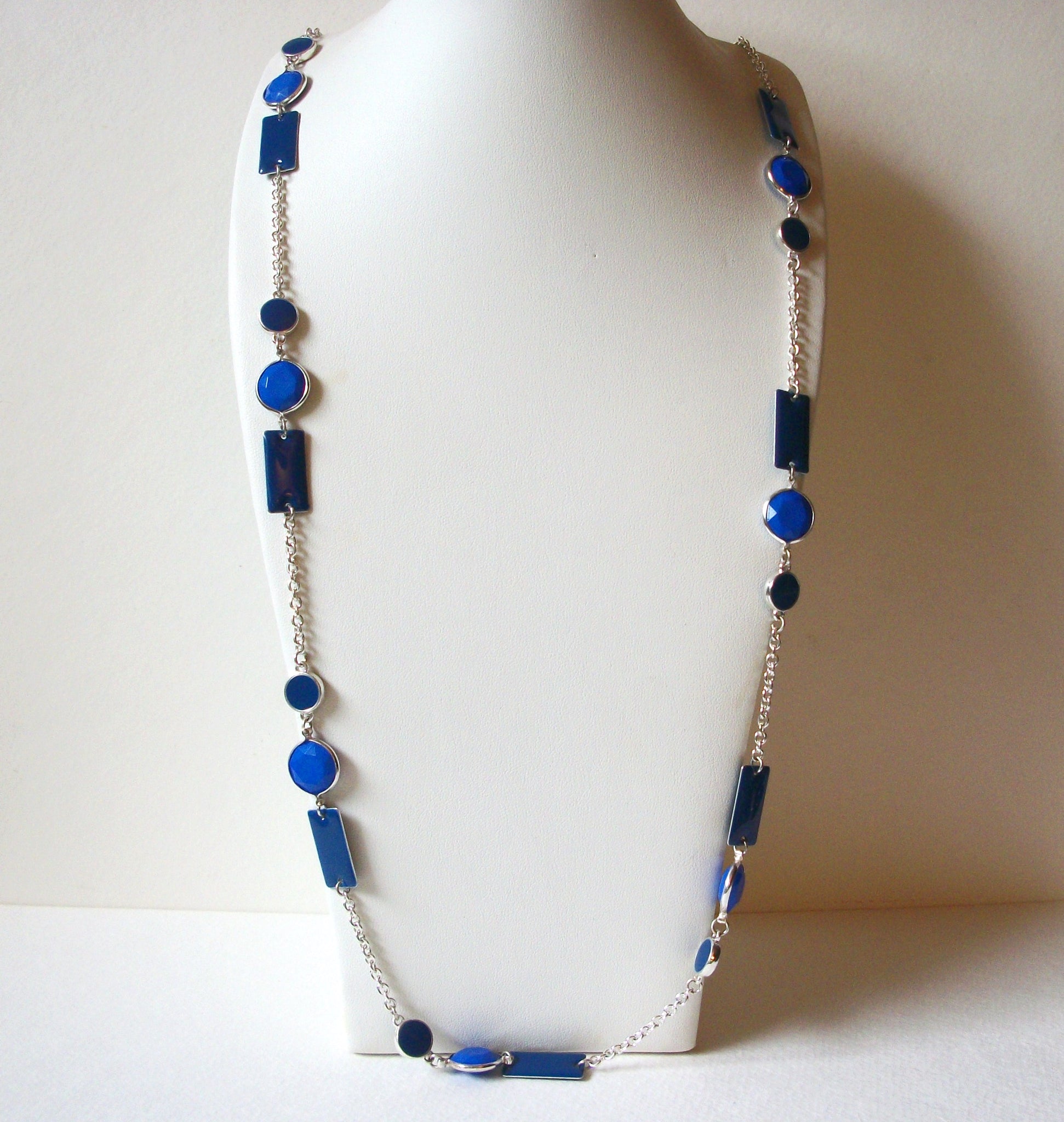 Retro Silver Blue Necklace 71420