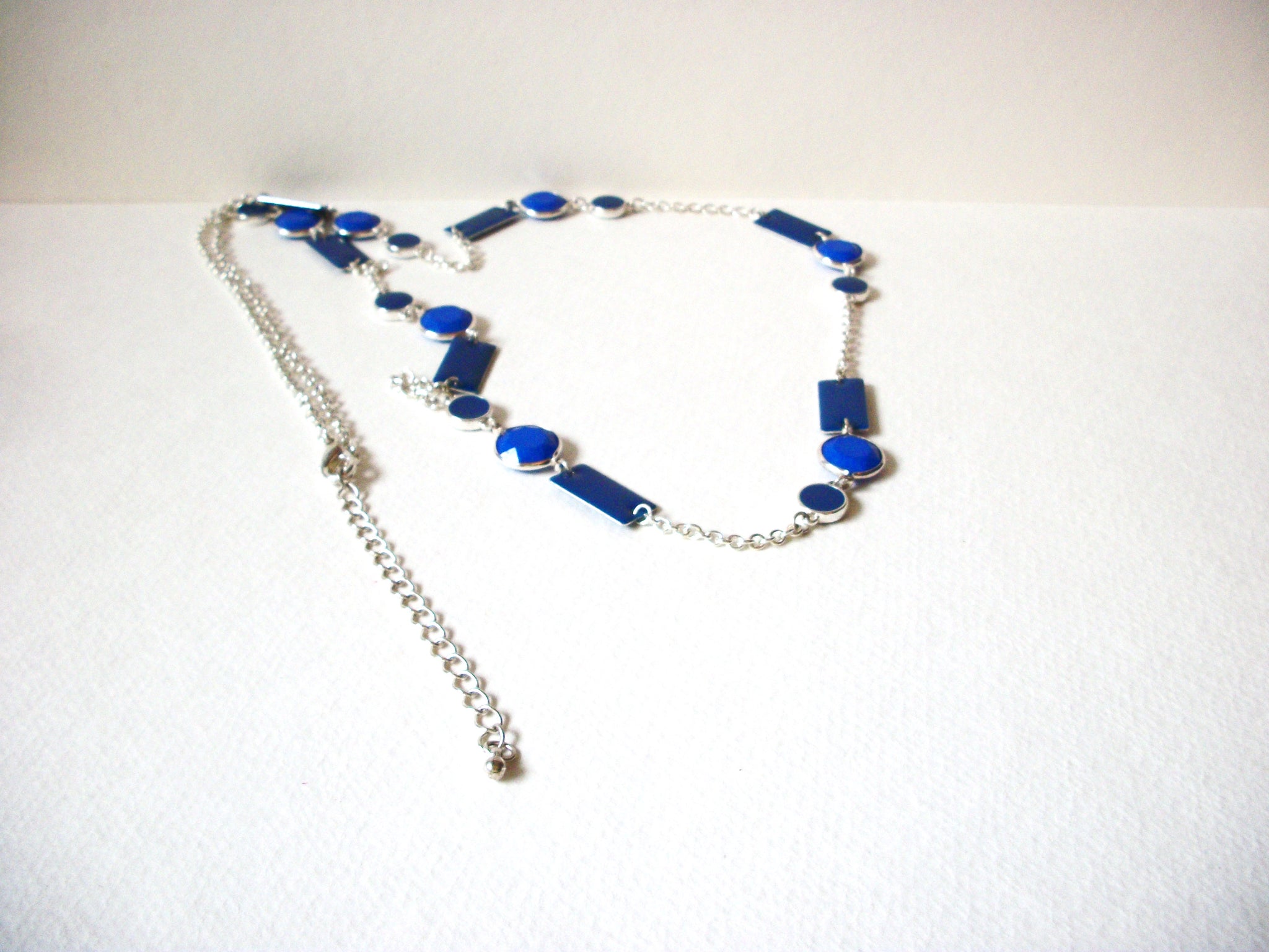 Retro Silver Blue Necklace 71420